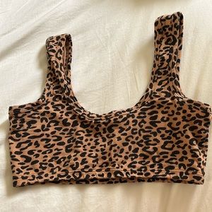 ARQ leopard print wide strap bra M